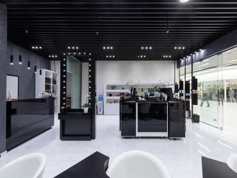 Reception and commercial area of a modern beauty salon